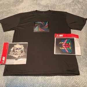 NWT Black Light up tee-shirt set